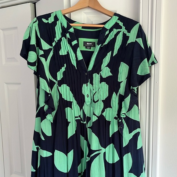 Anthropologie Maeve Casandra Maxi Dress in Navy and Green - Picture 2 of 7